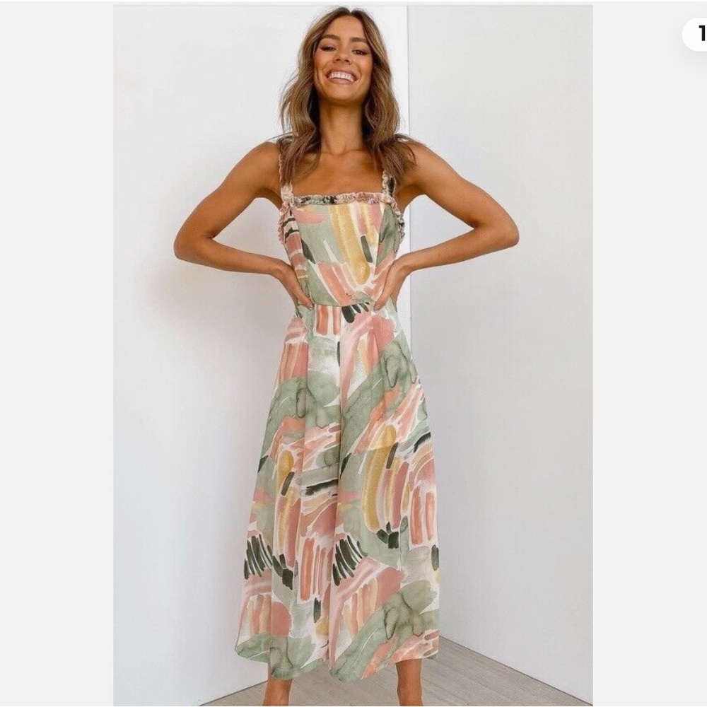 Petal And Pup Romini Jumpsuit Perfect Print Pastel Wide Leg Summer
